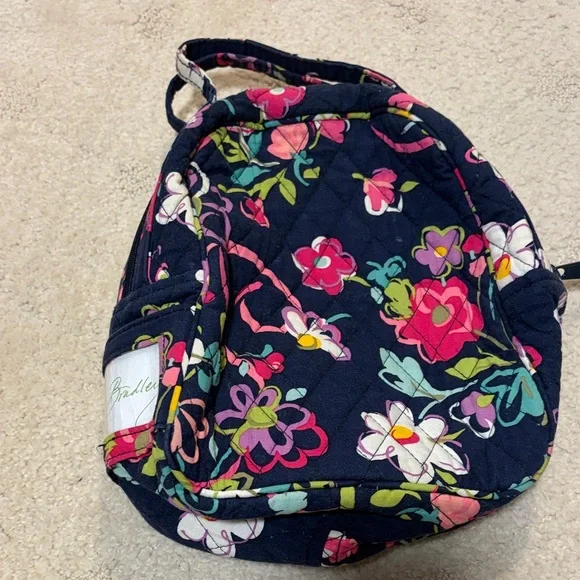 Vera Bradley Navy Ribbon Floral Limited Edition Print Insulated Lunch Bag - Picture 2 of 3